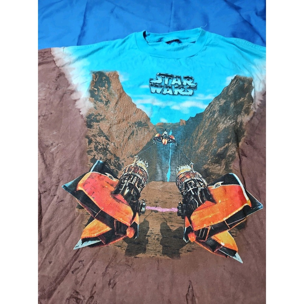 VINTAGE Star Wars Episode I Sebulba Pod Racer Tie Dye T-Shirt 1999 AOP 2X
